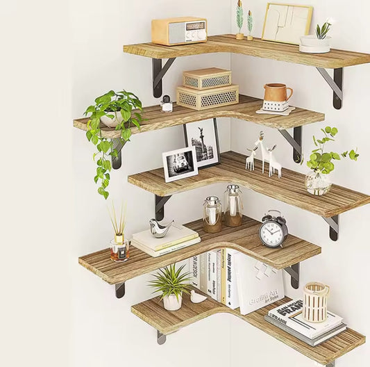 5 in 1 Rustic Wood Floating Shelves | - Elegant Households KE