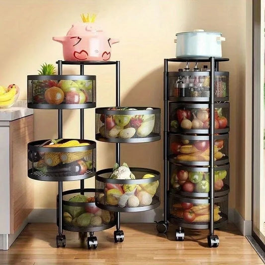5 Tier Round Rotating Fruit Rack | - Elegant Households KE