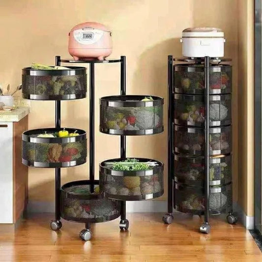 5 Tier Round Rotating Fruit Rack | - Elegant Households KE