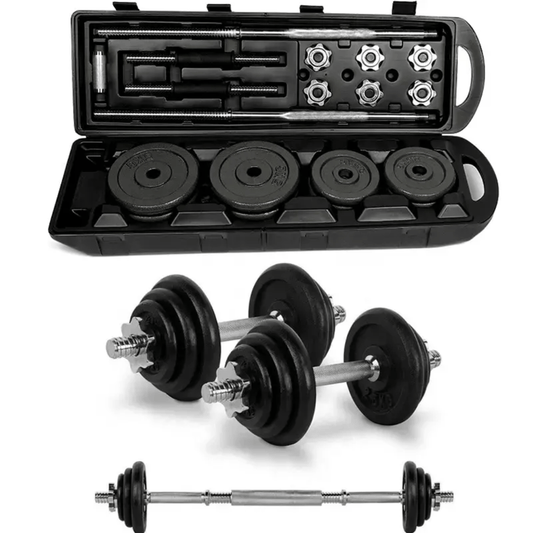 50KG York Barbell and Dumbbell Set – Cast Iron Weightlifting Kit | - Elegant Households KE