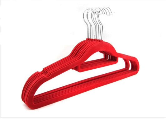 5pcs pack Red & Black Velvet Hangers | - Elegant Households KE