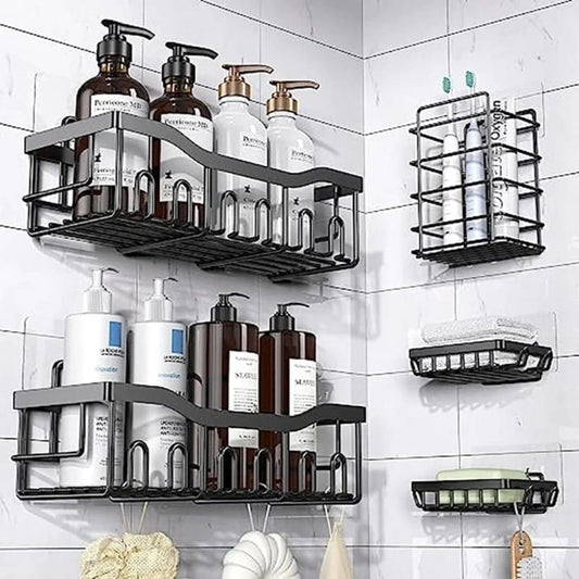 5pcs Set Shower Caddy Shelf/Bathroom Organizer | - Elegant Households KE