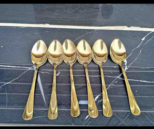 6 pc table spoon gold | - Elegant Households KE