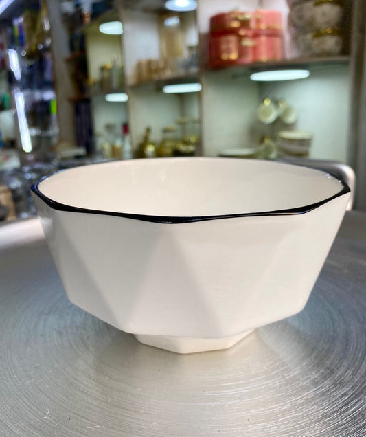 6 pieces Black ring ceramic bowls | - Elegant Households KE