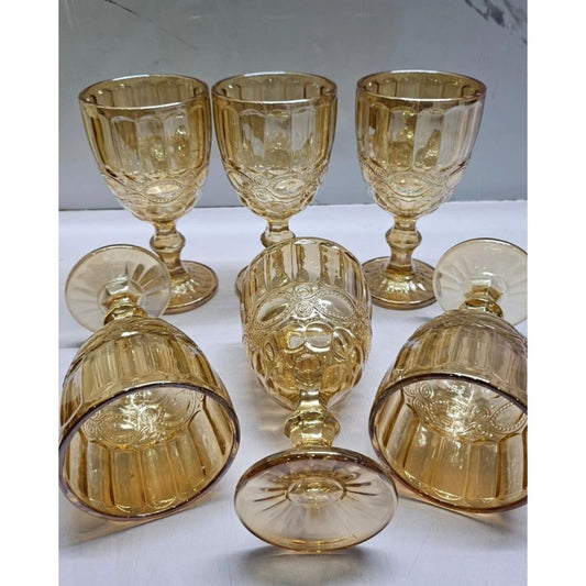 6pcs Colored Heavy gauge Thick Wine Glass | - Elegant Households KE