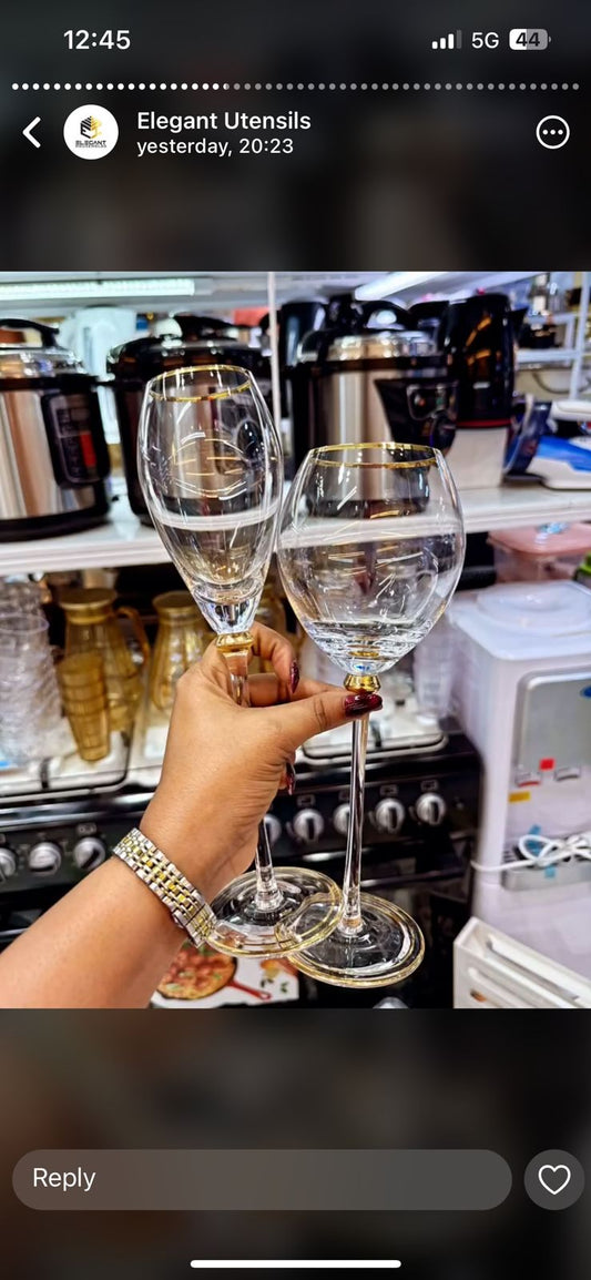 6pcs Royal Design Crystal glasses Goblets | - Elegant Households KE