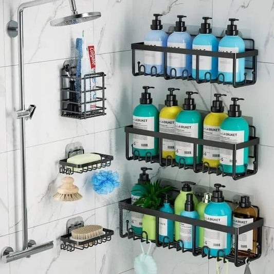 6pcs Set Shower Caddy Shelf/Bathroom Organizer | - Elegant Households KE