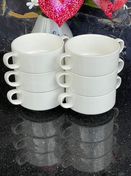 6pcs Soup Cups/Bowls with Handles | - Elegant Households KE