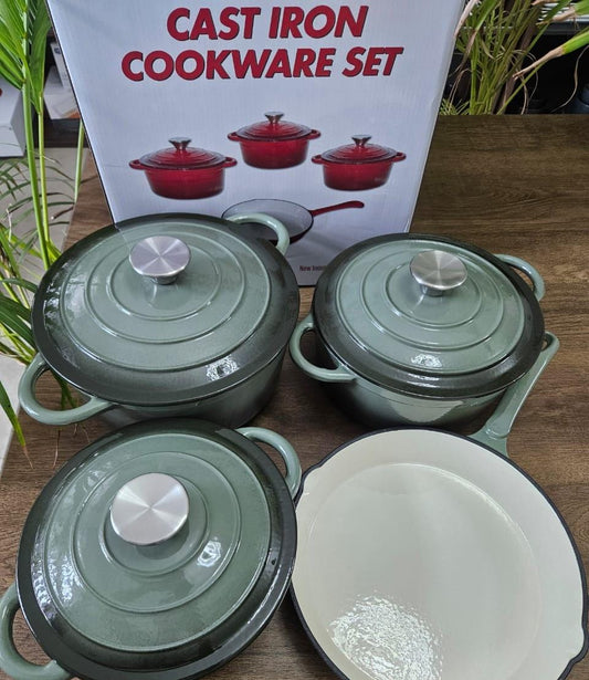 7 pc cast iron Cook ware set | - Elegant Households KE