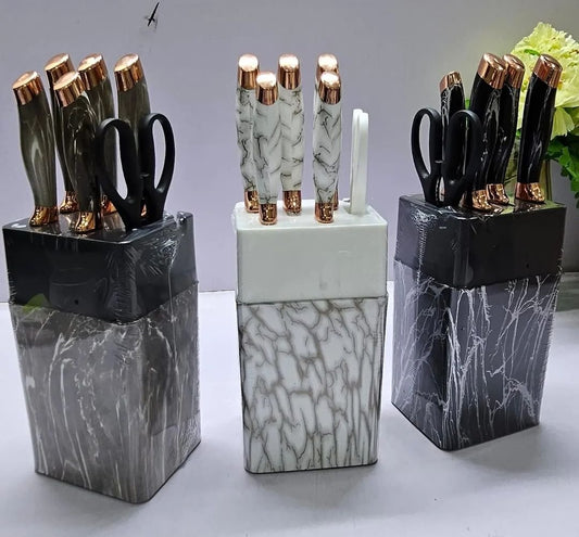 7pc Marble Profile Knife Set | - Elegant Households KE