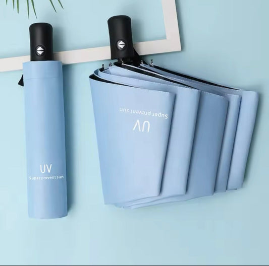 8 - Rib Windproof Travel Umbrella – Automatic Open & Close, UV Sun & Rain Protection | - Elegant Households KE