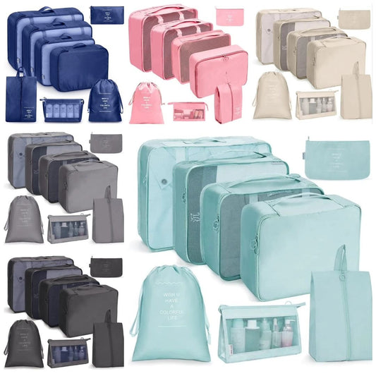 8pcs Luggage Travel Organizers For Suitcase With Toiletry Case | - Elegant Households KE