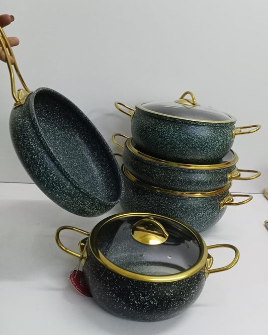9PCS GRANITE COATING KITCHEN COOKWARE SET | - Elegant Households KE