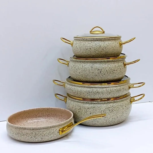 9pcs Granite Coating Kitchen Cookware Set | - Elegant Households KE