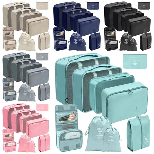 9pcs Luggage Travel Organizers For Suitcase | - Elegant Households KE