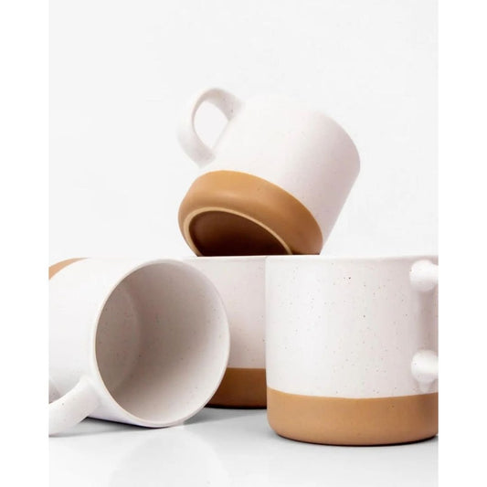 350ml White Speckled Ceramic Coffee Mug