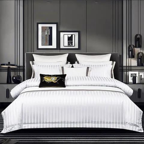 Cotton Satin Stripped Duvet cover sets