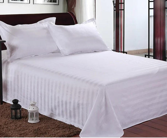 White striped bedsheets set