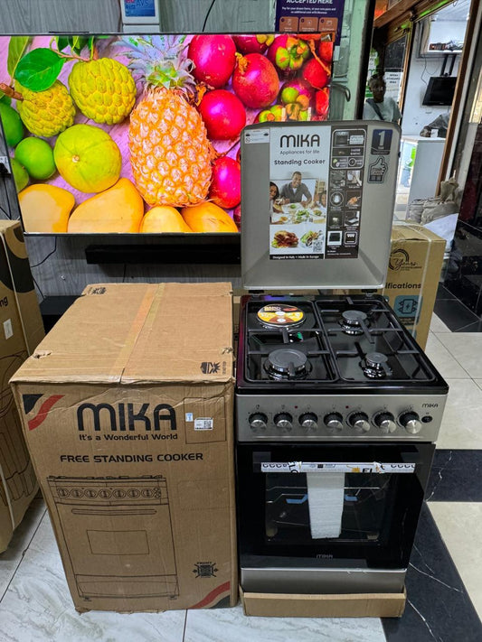 MIKA Standing Cooker, 50cm x 60cm, 3 Gas Pool Jet Burners + 1 RAPID Hot Plate
