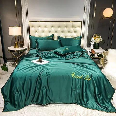 6pc Luxury Silk Comforter Bedding set