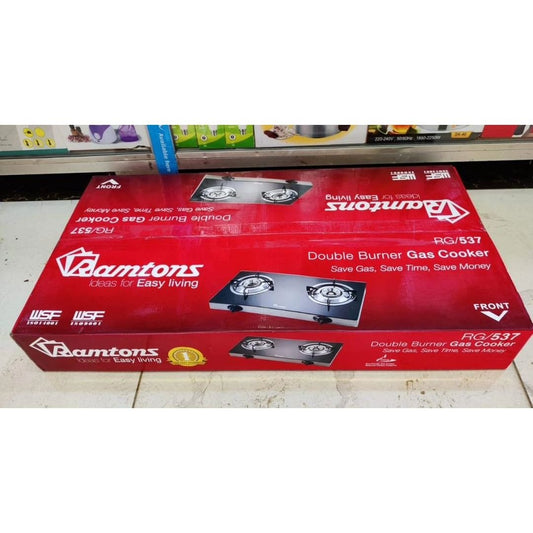 Ramtons 2-Burner Gas Cooker Ceramic Top