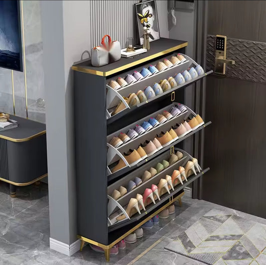 Bucket flip shoe rack