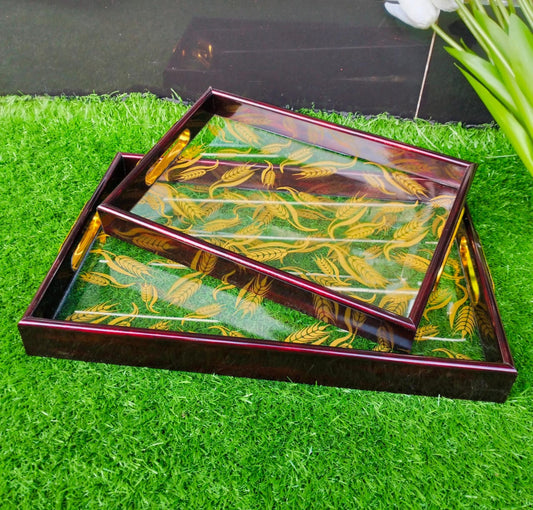 A set of 2pcs diff sizes Classy Trays | - Elegant Households KE