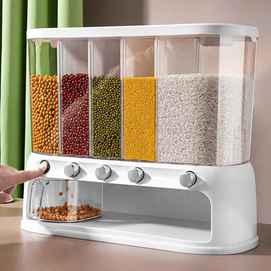 Acrylic Partitioned Rice/Cereal Dispenser | - Elegant Households KE