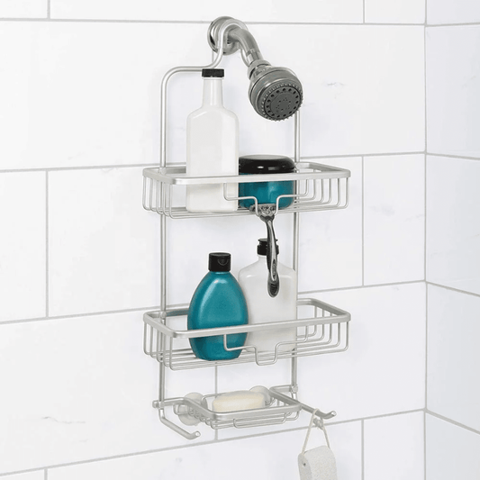 Aluminium Wall Hanging Shower Caddy with Shelves | - Elegant Households KE