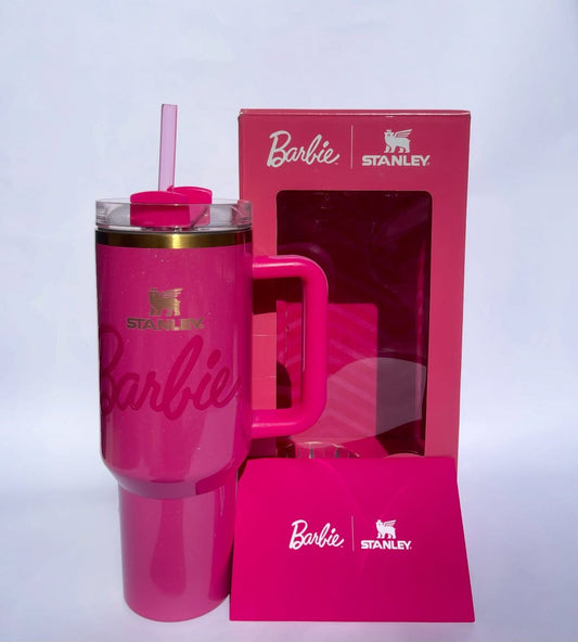 Barbie Stanley Edition – 1.2L Stainless Steel Vacuum - Insulated Mug with Handle and Straw Lid | - Elegant Households KE
