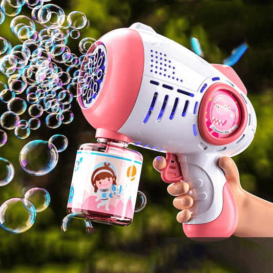 Battery Operated Bubble Gun Toy for Kids Outdoor Fun | - Elegant Households KE
