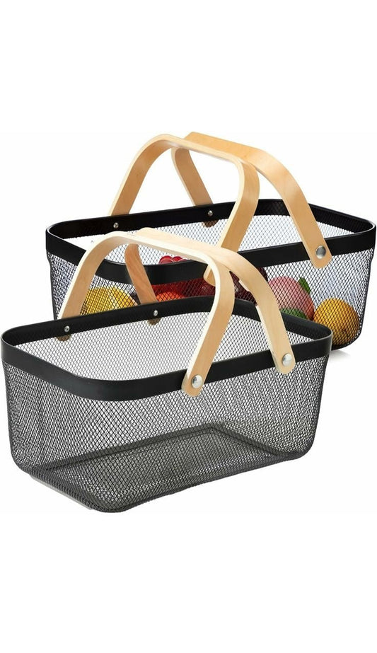 Big size Storage/fruit mesh basket with handles | - Elegant Households KE