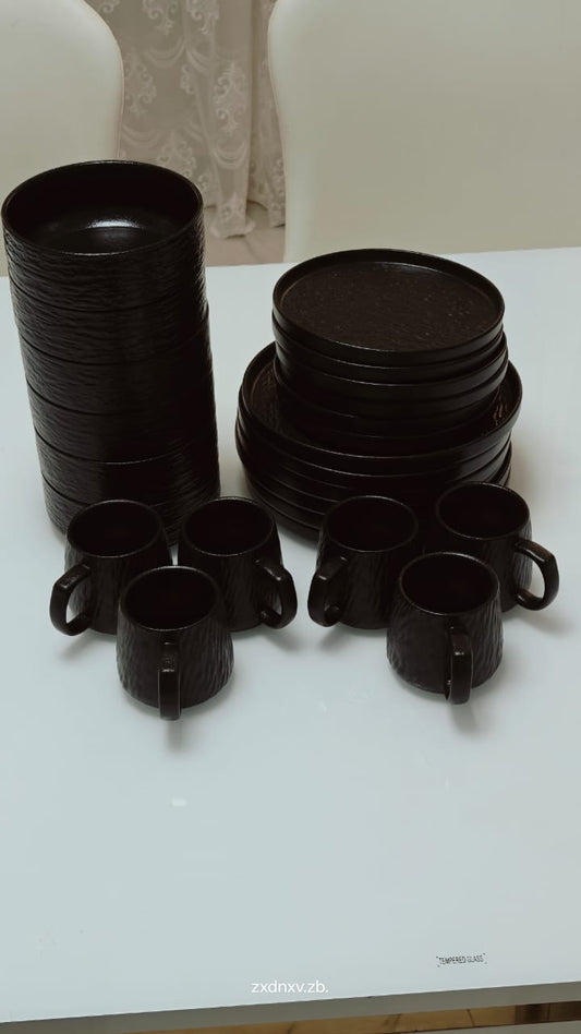 Black Ceramic Dinner Set | - Elegant Households KE