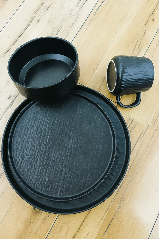 Black Ceramic Dinner Set | - Elegant Households KE