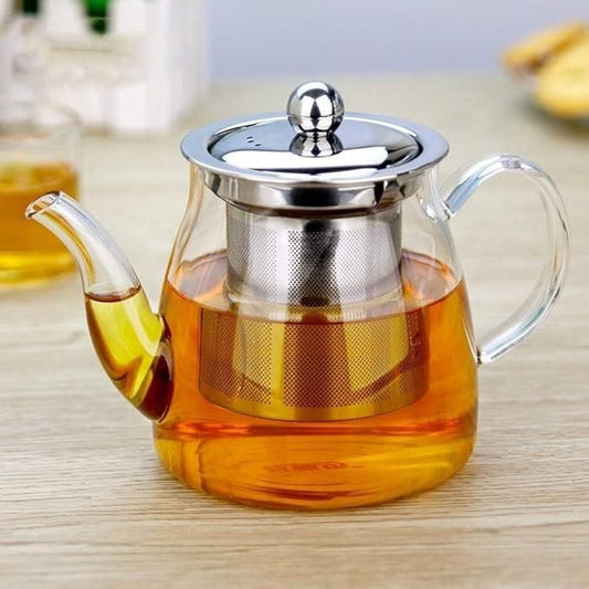 Borosilicate glass tea pot with infuser | - Elegant Households KE