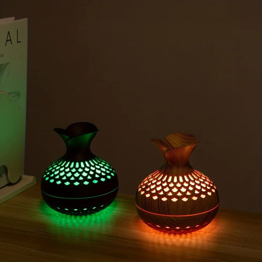 Colourful wood grain flower humidifier | - Elegant Households KE