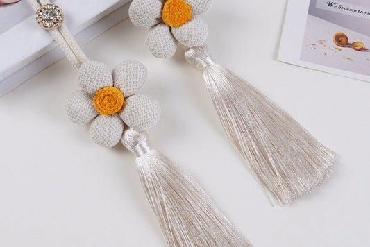 Creative Curtain Tiebacks with Knitted Fruit & Tassels | - Elegant Households KE