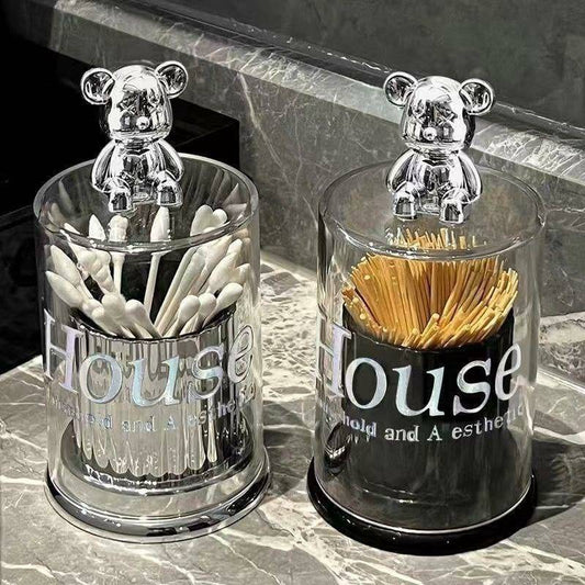 Cute bear Toothpick / cotton swab / Earbud Box | - Elegant Households KE