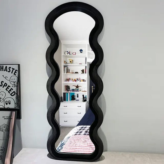 Decor Mirror Wavy Blocks Modern Decorative Frame Mirror | - Elegant Households KE