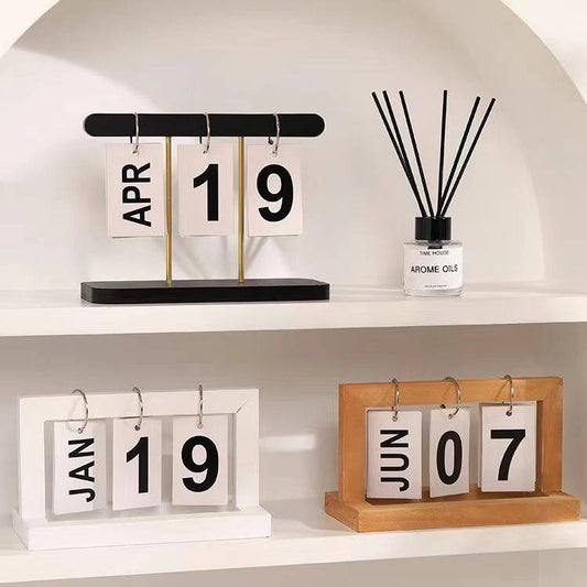 Decoration Wooden flip Calendar | - Elegant Households KE