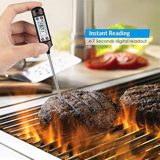 Digital food thermometer battery operated with led display | - Elegant Households KE