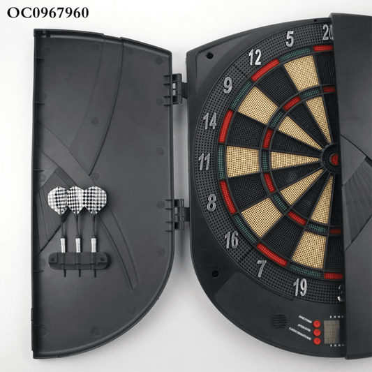 Electronic Dartboard Cabinet with Digital Scoring and Soft - Tip Darts | - Elegant Households KE
