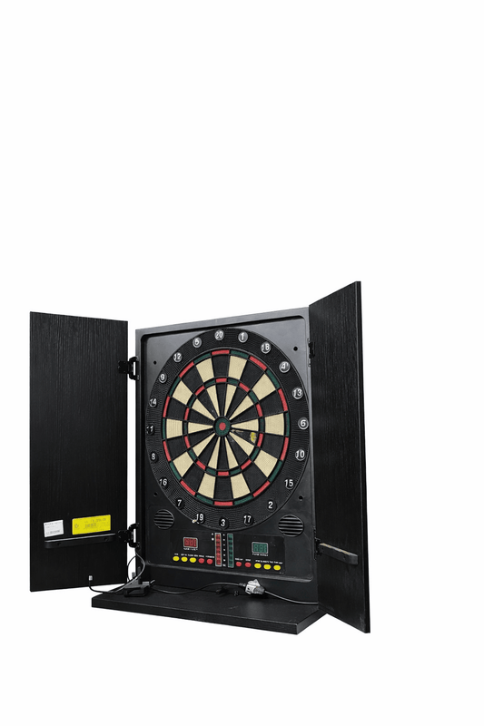 Electronic Dartboard Cabinet with Digital Scoring & Soft - Tip Darts | - Elegant Households KE