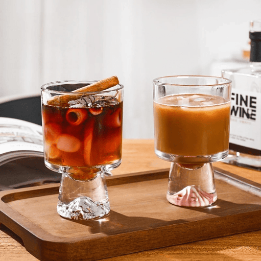 Elegant Mountain Bottom Crystal Glassware – Premium 340ml Glass for Whiskey, Coffee, Juice & Desserts | - Elegant Households KE
