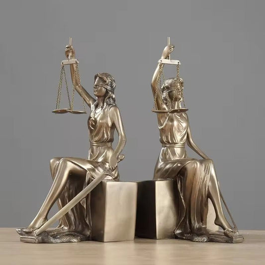 Goddesses Justice Bookends Statues | - Elegant Households KE
