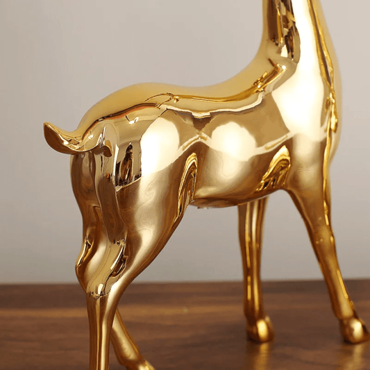 Gold Elk Deer Ornaments – Luxury Nordic Deer Figurines for TV Cabinet & Home Decor | - Elegant Households KE