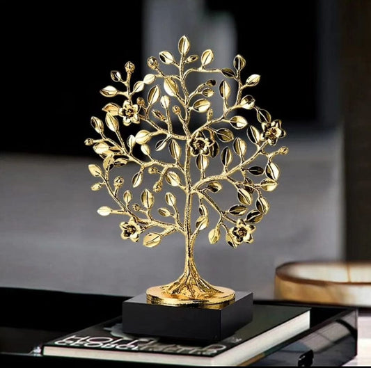 Gold Fortune Tree Decor – Luxury Prosperity Ornament for Home and Office | - Elegant Households KE