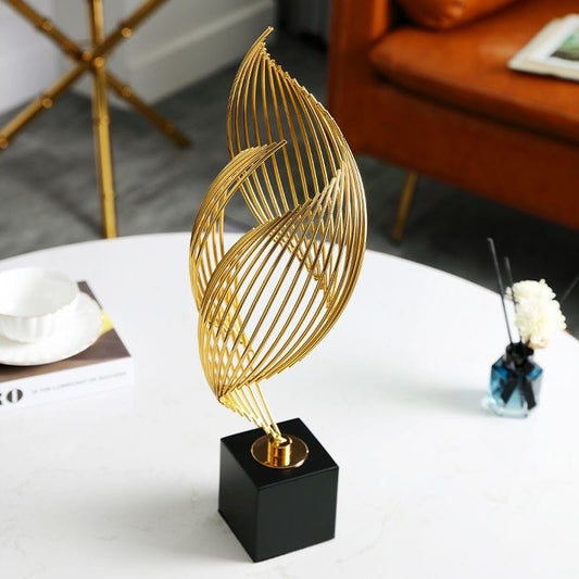 Gold Metal Spiral Desktop Decor – Modern Luxury Sculpture for Home & Office | - Elegant Households KE