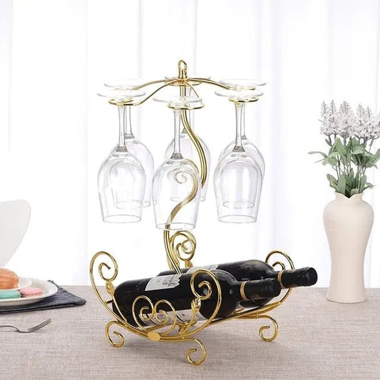 Golden metallic wine Rack | - Elegant Households KE