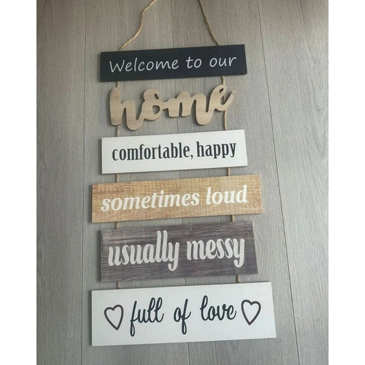 Hanging Board Wooden House Rules | - Elegant Households KE